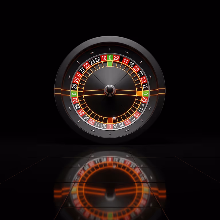 Rainbet Casino roulette wheel surrounded by gold coins.
